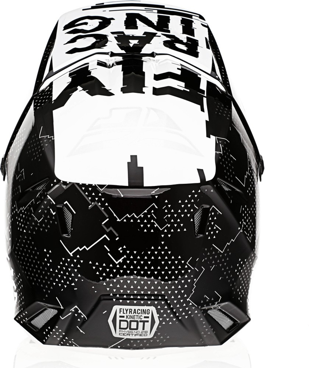 Fly Racing Kinetic Scan Black White Youth Helmet