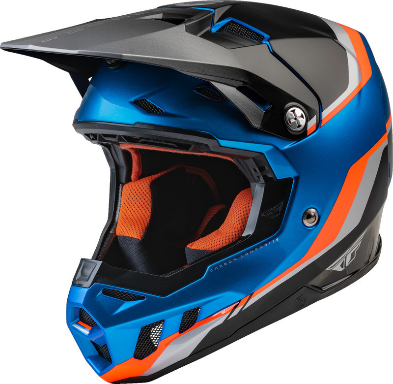 Fly Racing Formula CC Driver Blue Orange Black Helmet
