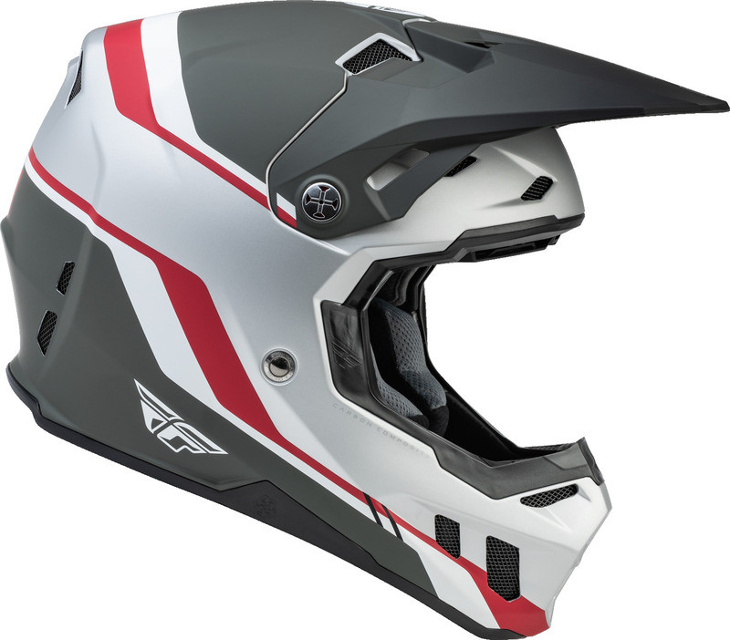 Fly Racing Formula CC Driver Matte Silver Red White Youth Helmet ...