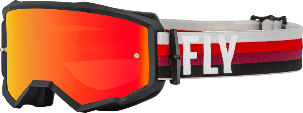 Fly Racing Zone Black Red with Red Mirror Amber Lens Goggle