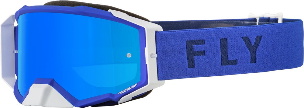 Fly Racing Zone Pro Blue with Sky Blue Mirror Smoke Lens Goggle