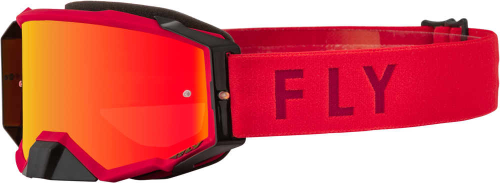 Fly Racing Zone Pro Red with Red Mirror Amber Lens Goggle