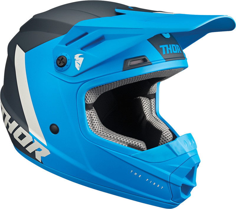 Thor Sector Blue Light Gray Youth Chevron Helmet - Speed Addicts