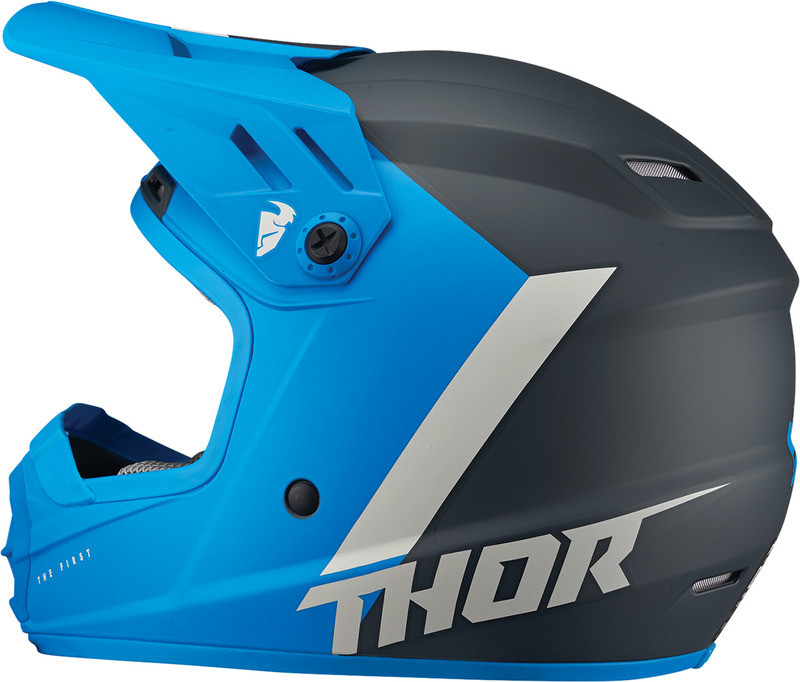 Thor Sector Blue Light Gray Youth Chevron Helmet - Speed Addicts