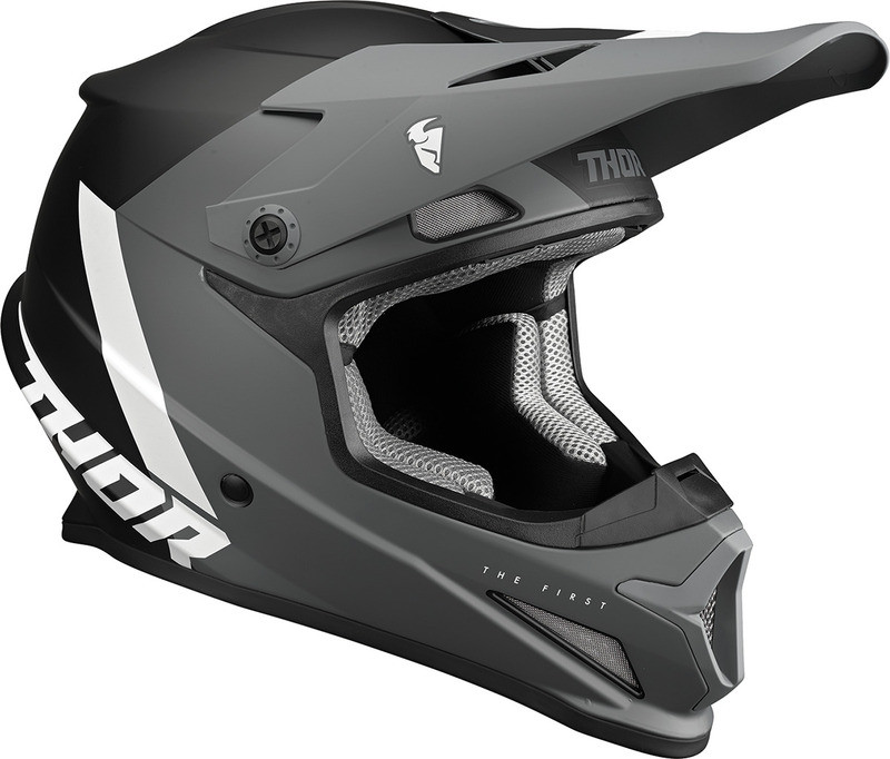THOR SECTOR フルフェイスヘルメット Mサイズ Thor Sector Gray Black Chevron Helmet - Speed Addicts