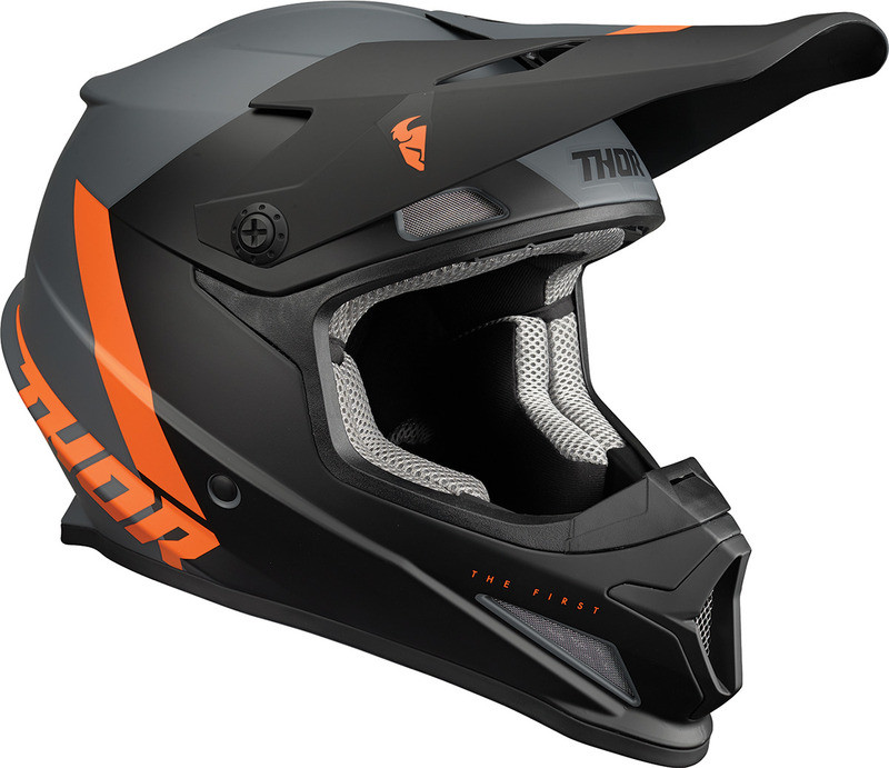 Thor Sector Charcoal Orange Chevron Helmet - Speed Addicts