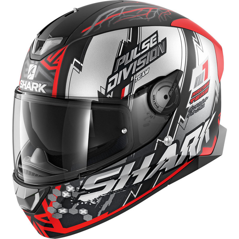 Shark Skwal 2 Noxxys Matte Black-Red-Silver Helmet