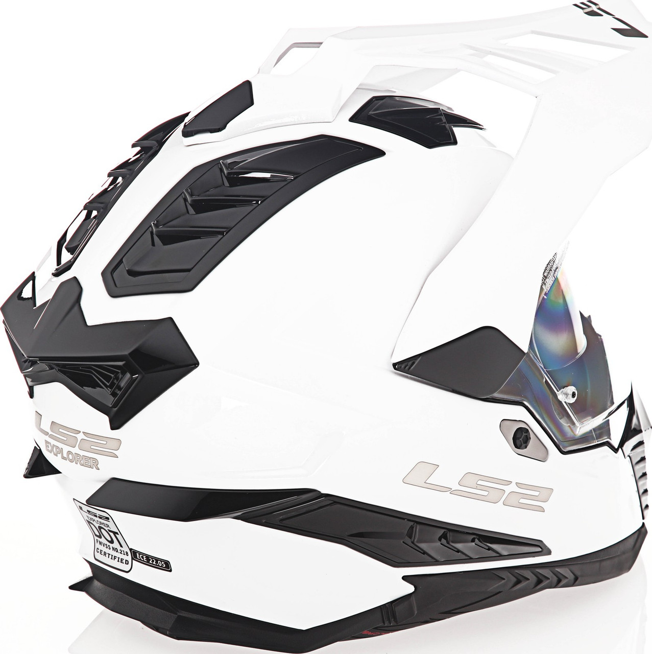 LS2 Explorer Solid Gloss White Helmet - Speed Addicts