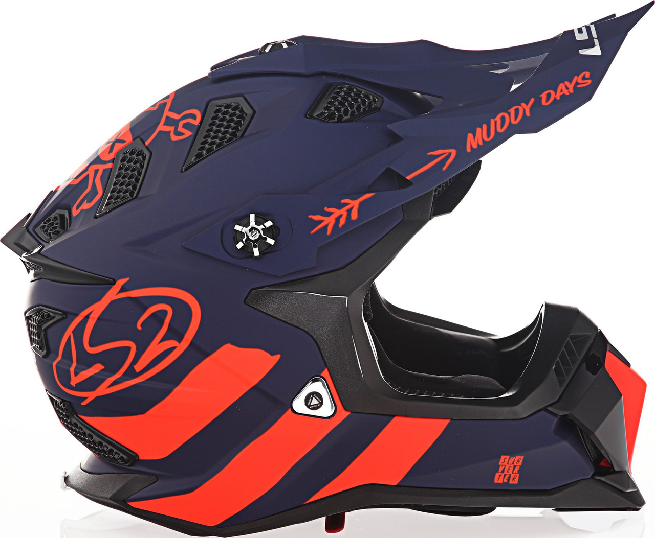 LS2 Subverter Evo Cargo Matte Blue Flourescent Orange Helmet
