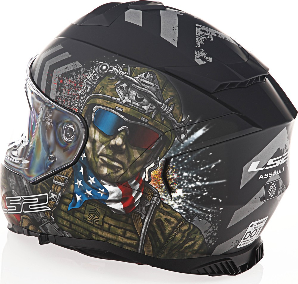LS2 Assault Commando Black Camo Helmet 