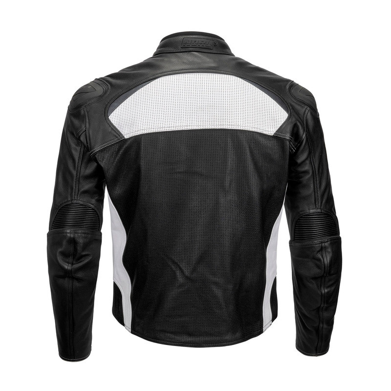 NORU Maruchi Perforated Leather White Black Jacket