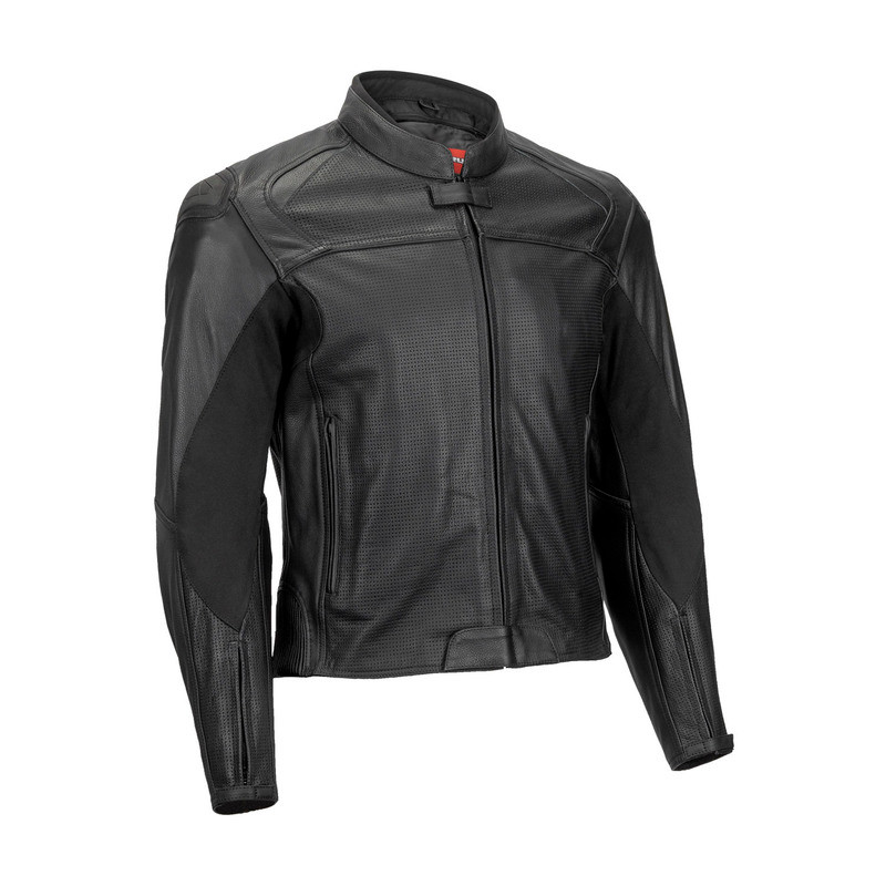 NORU Maruchi Perforated Leather Black Jacket - Speed Addicts