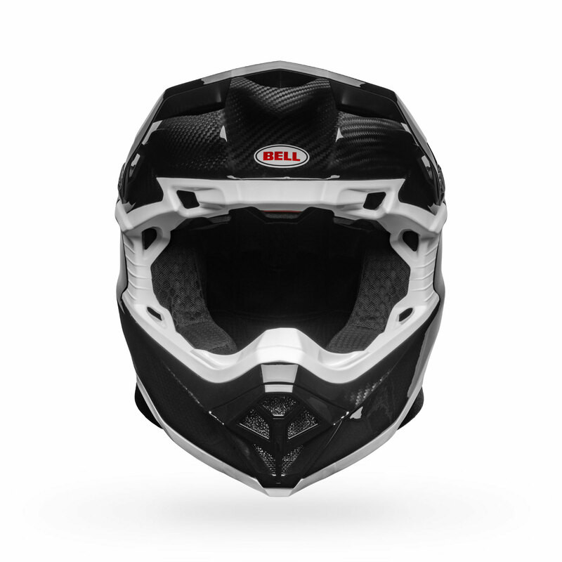 Bell Moto-10 Spherical Gloss Carbon Black White Helmet - Speed Addicts