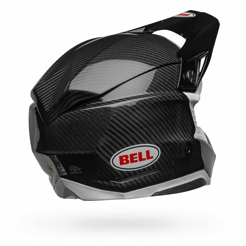 Bell Moto-10 Spherical Gloss Carbon Black White Helmet - Speed Addicts