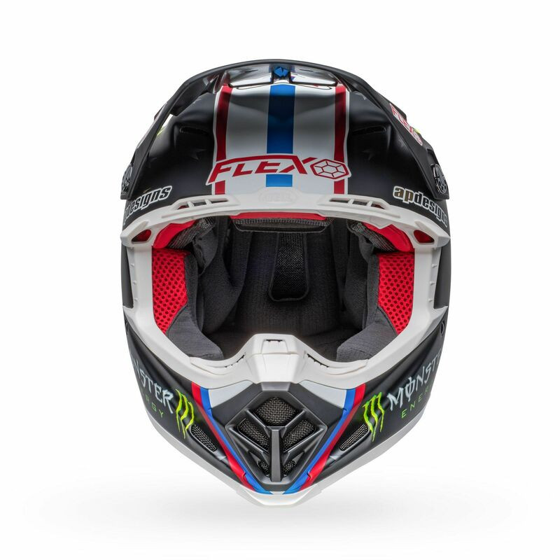 Bell Moto-9S Flex Tomac 22 Matte Black White Helmet - Speed Addicts