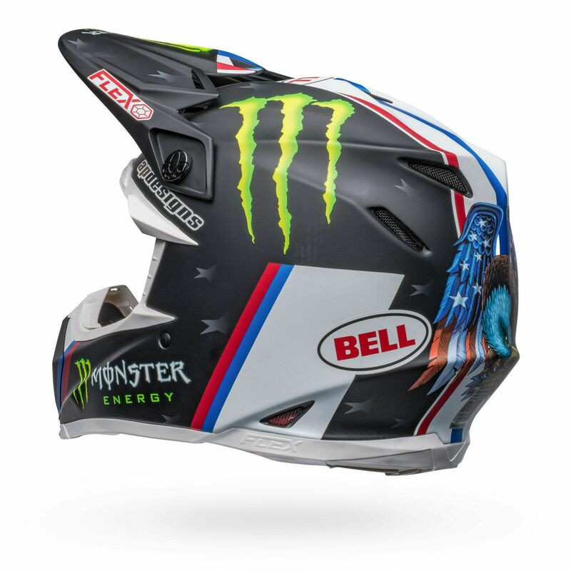 Bell Moto-9S Flex Tomac 22 Matte Black White Helmet - Speed Addicts
