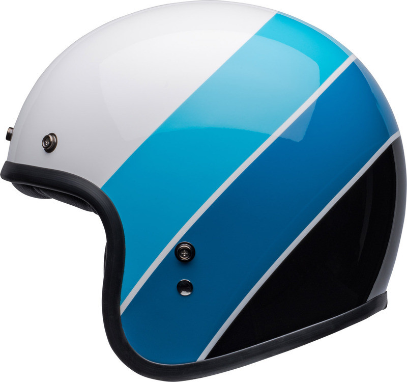 Bell Custom 500 Riff White Blue Helmet