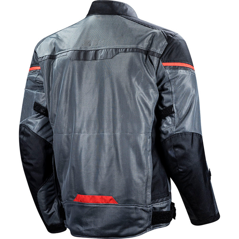 LS2 Apparel Riva Mens Jacket Black Dark Gray Red