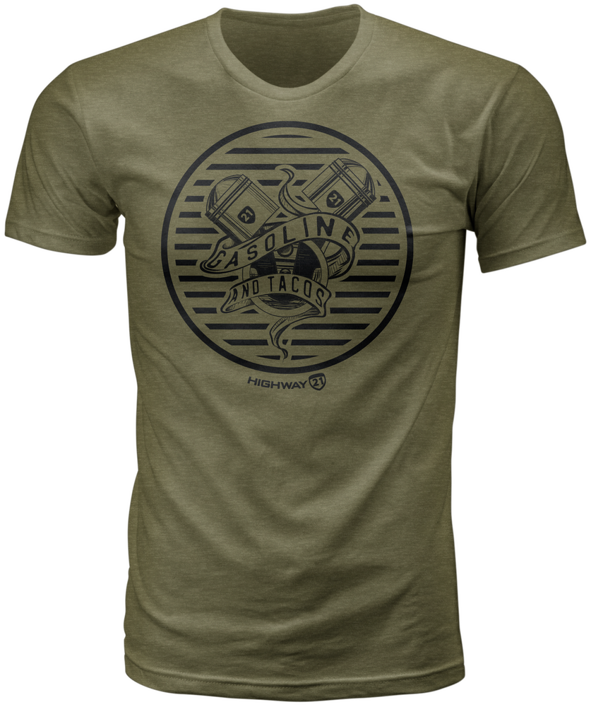 Highway 21 Gasoline Tee Military Green