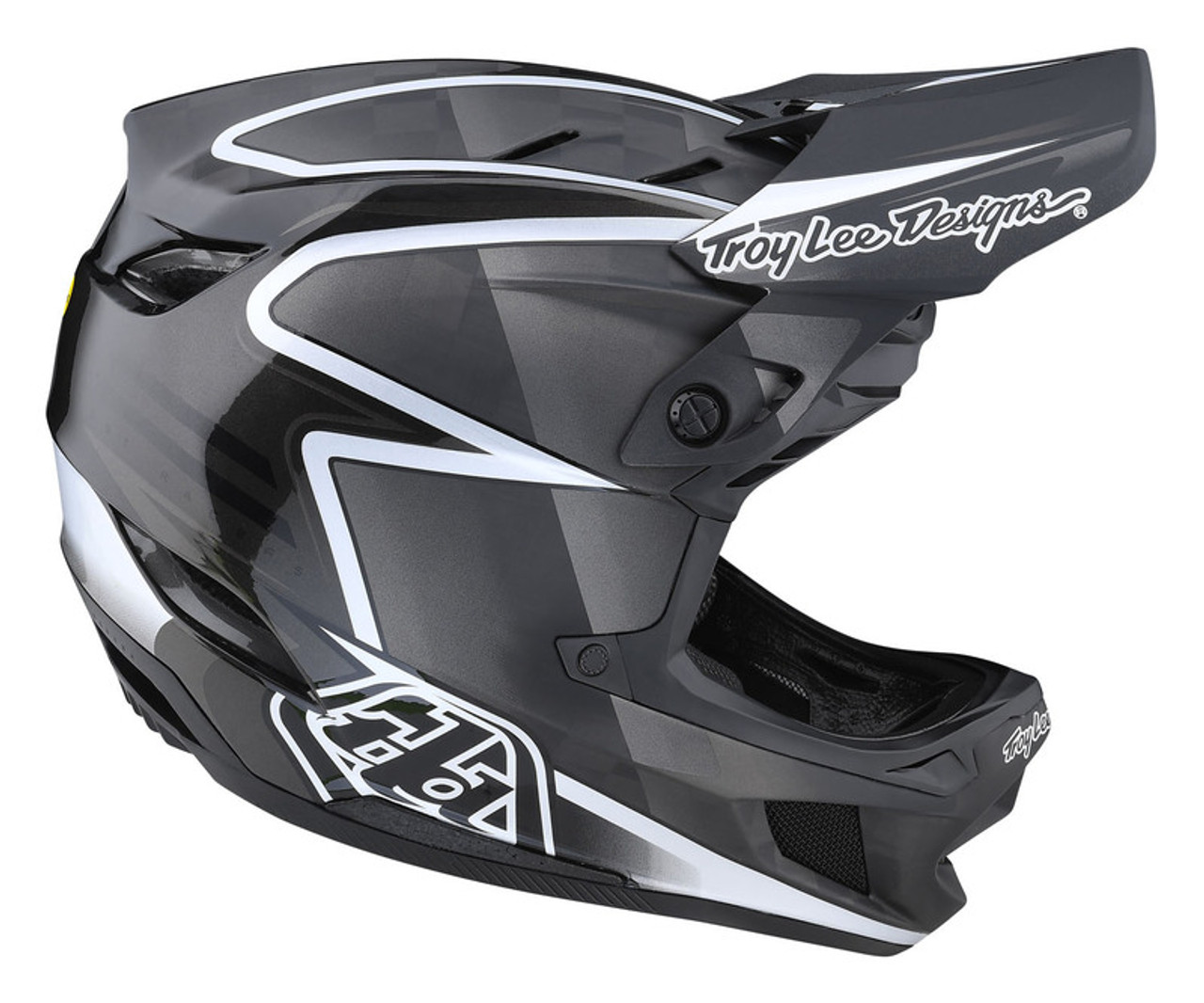 Troy Lee Designs D4 Carbon Helmet Lines Black Gray - Speed Addicts