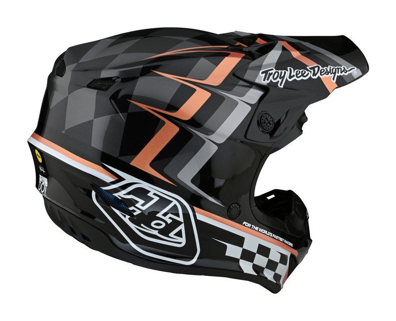 Troy Lee Designs Se4 Polyacrylite Helmet Warped Black Copper