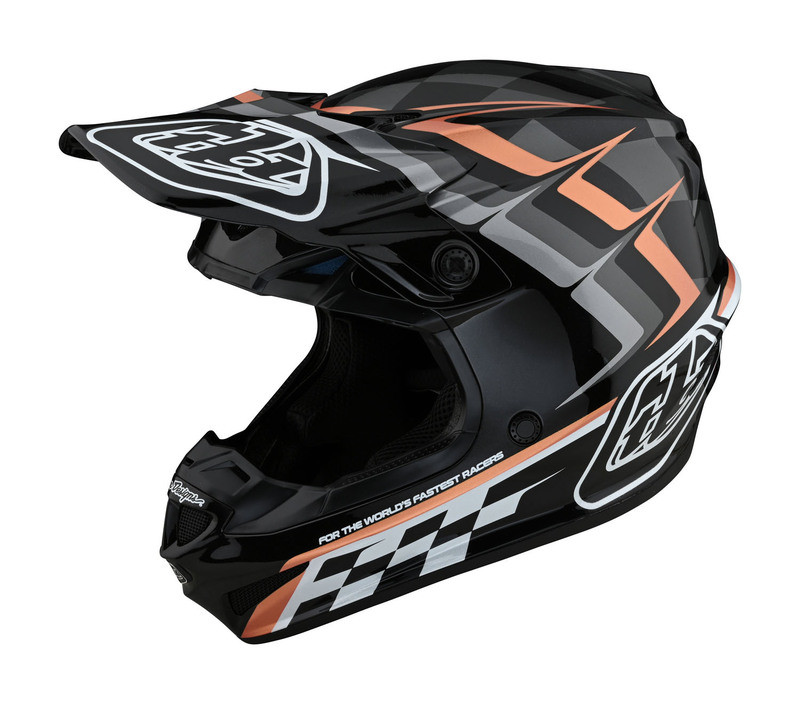 Troy Lee Designs Se4 Polyacrylite Helmet Warped Black Copper