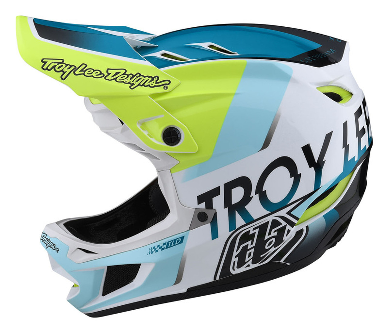 Troy Lee Designs D4 Composite Helmet Qualifier White Green - Speed