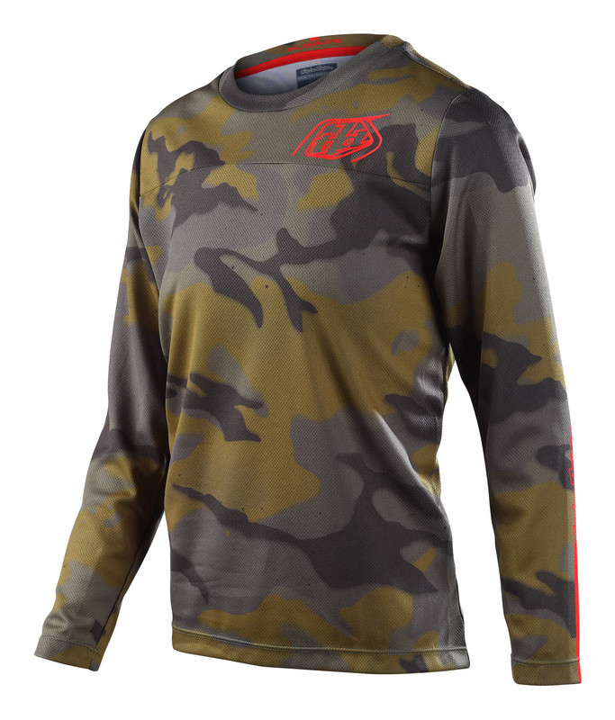 Troy Lee Designs Youth Flowline LS Jersey Spray Camo Army