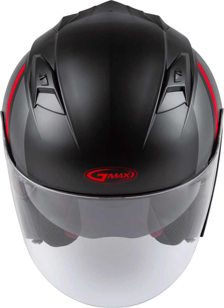Gmax OF-77 Open-Face Reform Helmet Matte Black Red Silver