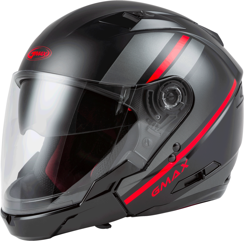 Gmax OF-77 Open-Face Reform Helmet Matte Black Red Silver