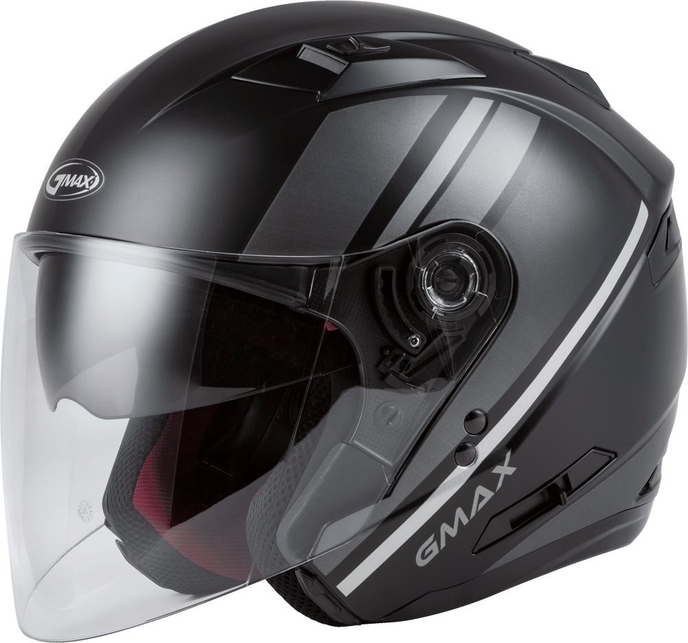 Gmax OF-77 Open-Face Reform Helmet Matte Black Silver