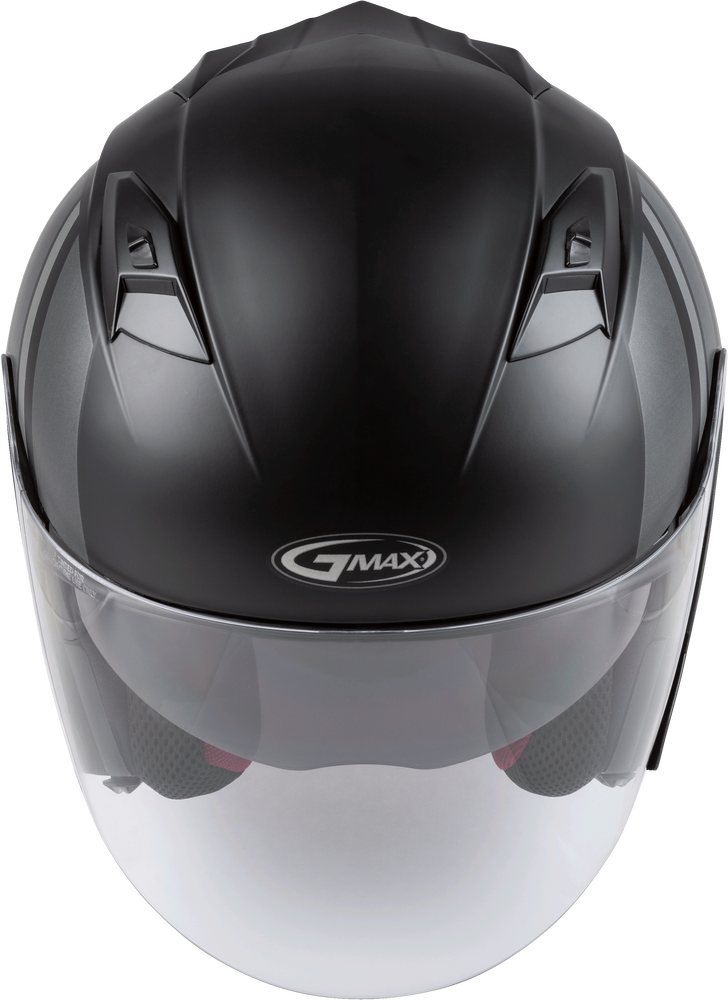 Gmax OF-77 Open-Face Reform Helmet Matte Black Silver