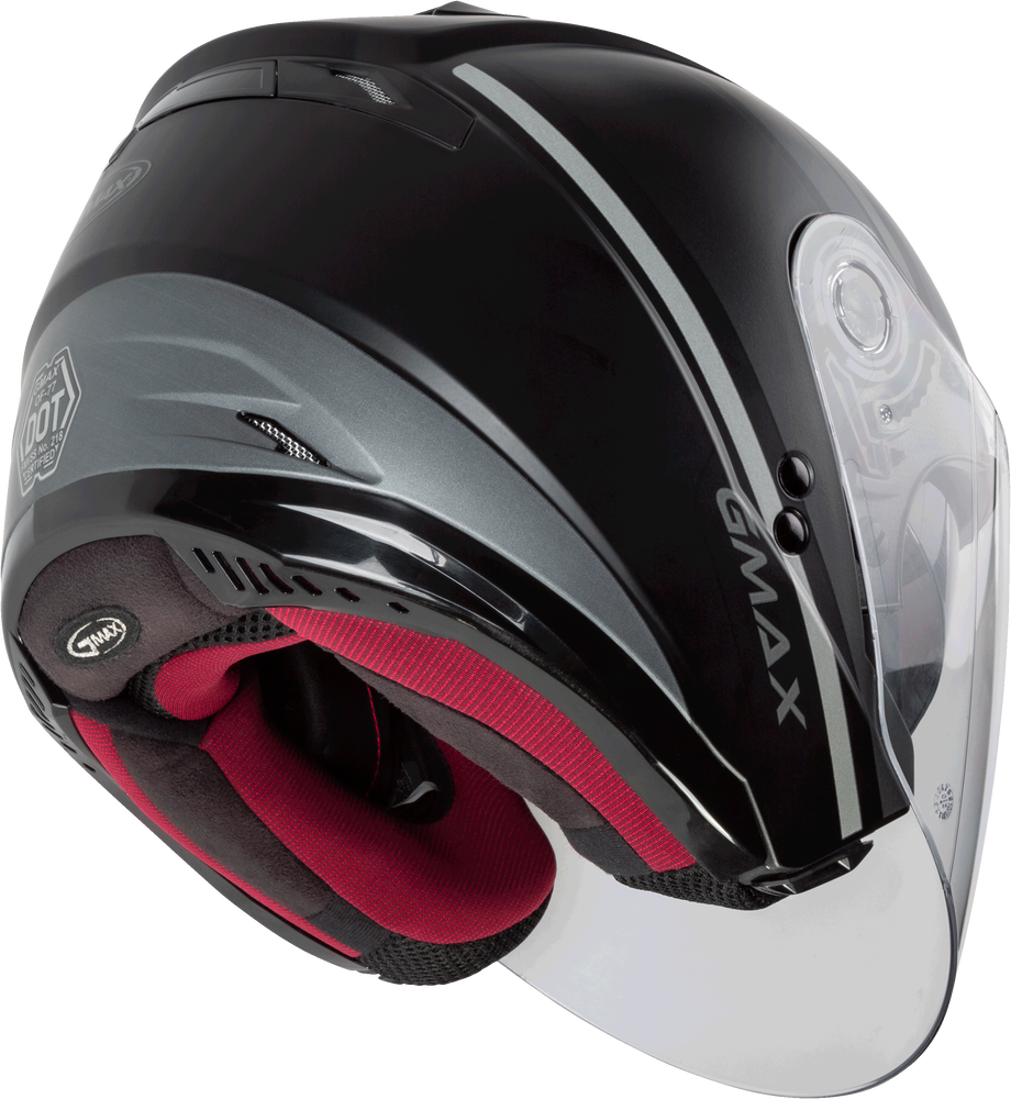 Gmax OF-77 Open-Face Reform Helmet Matte Black Silver