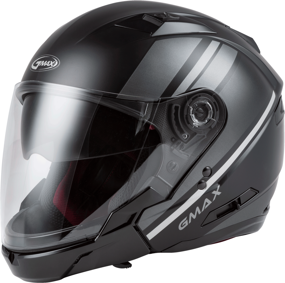 Gmax OF-77 Open-Face Reform Helmet Matte Black Silver