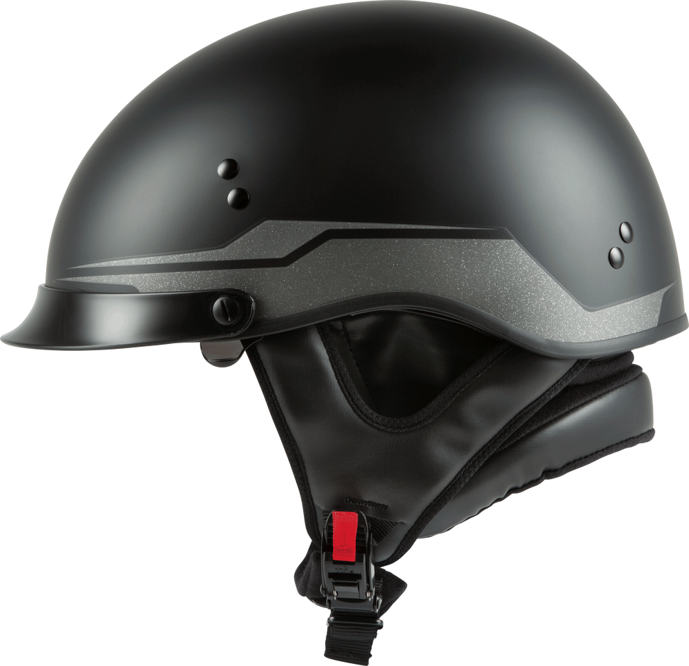Gmax HH-65 Half Helmet Source Full Dressed Matte Black Silver