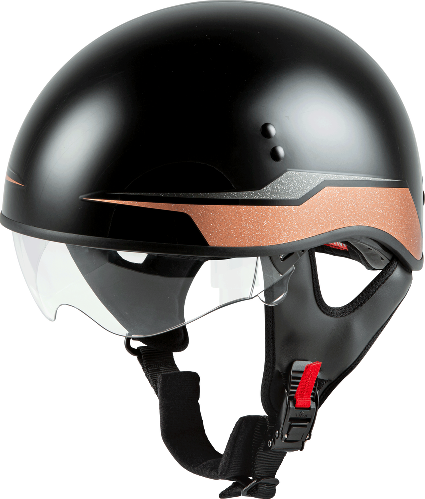 Gmax HH-65 Half Helmet Source Naked Black Copper