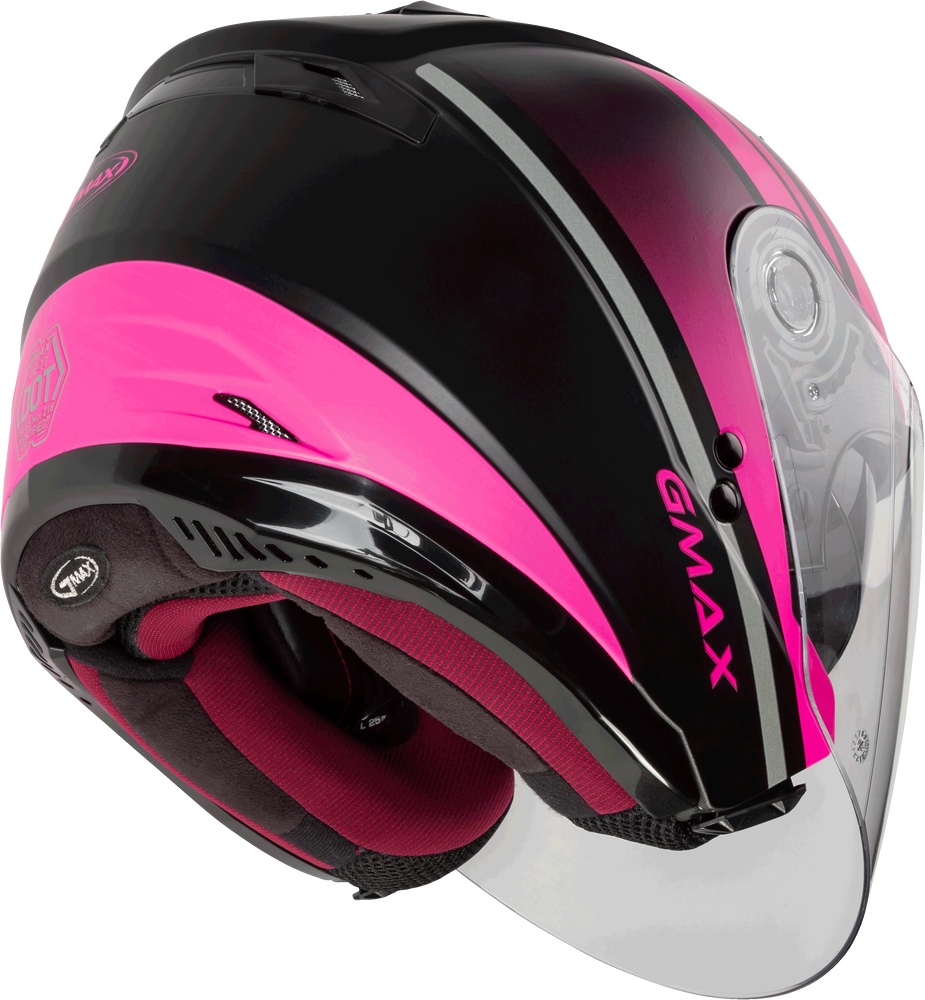 Gmax OF-77 Open-Face Reform Helmet Matte Black Pink Silver