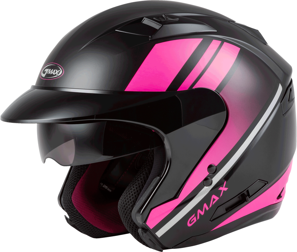 Gmax OF-77 Open-Face Reform Helmet Matte Black Pink Silver