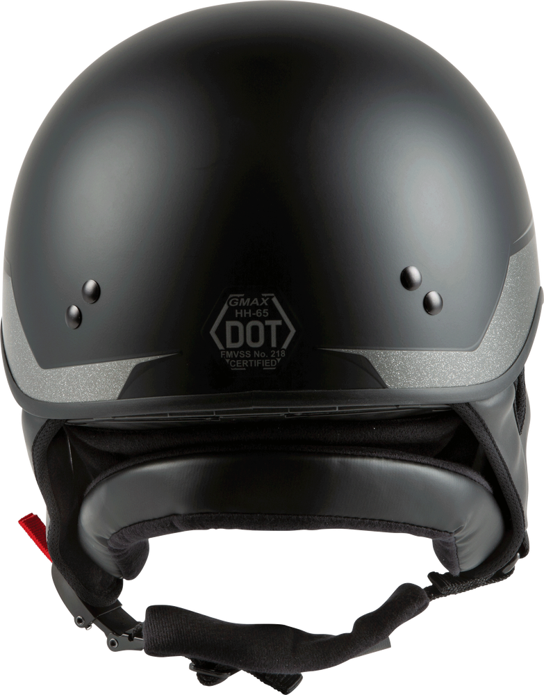 Gmax HH-65 Half Helmet Source Naked Matte Black Silver