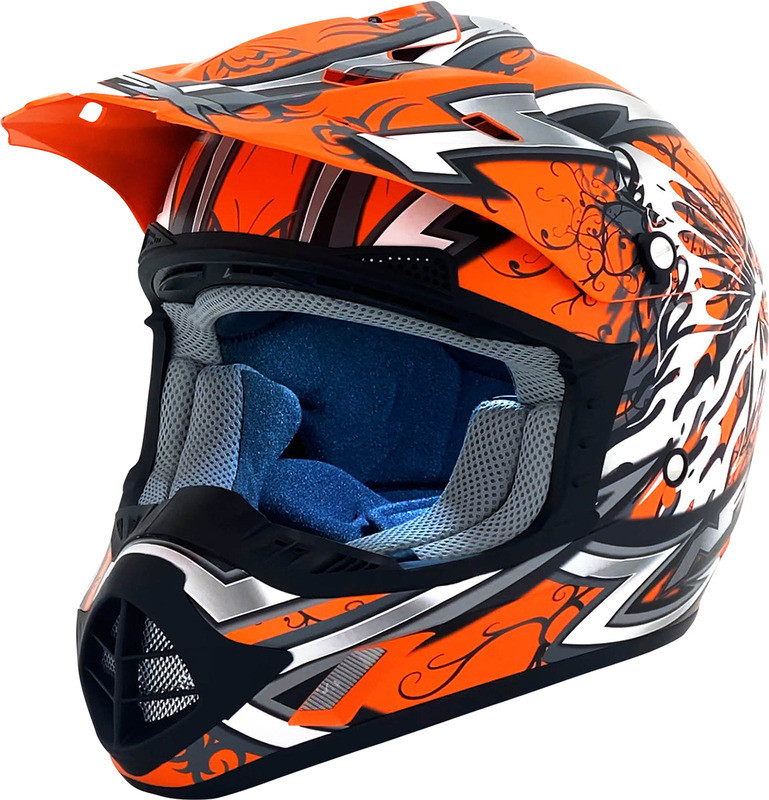 AFX FX-17Y Butterfly Matte Orange Helmet
