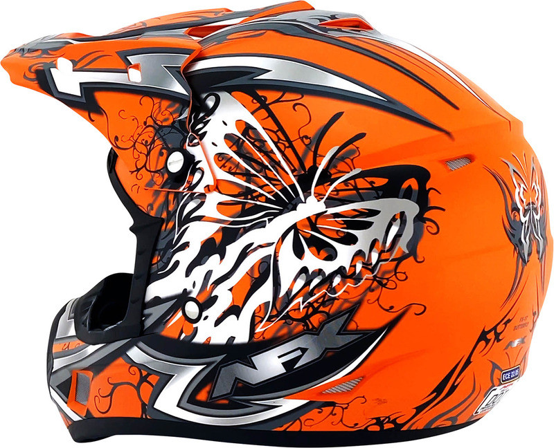 AFX FX-17Y Butterfly Matte Orange Helmet