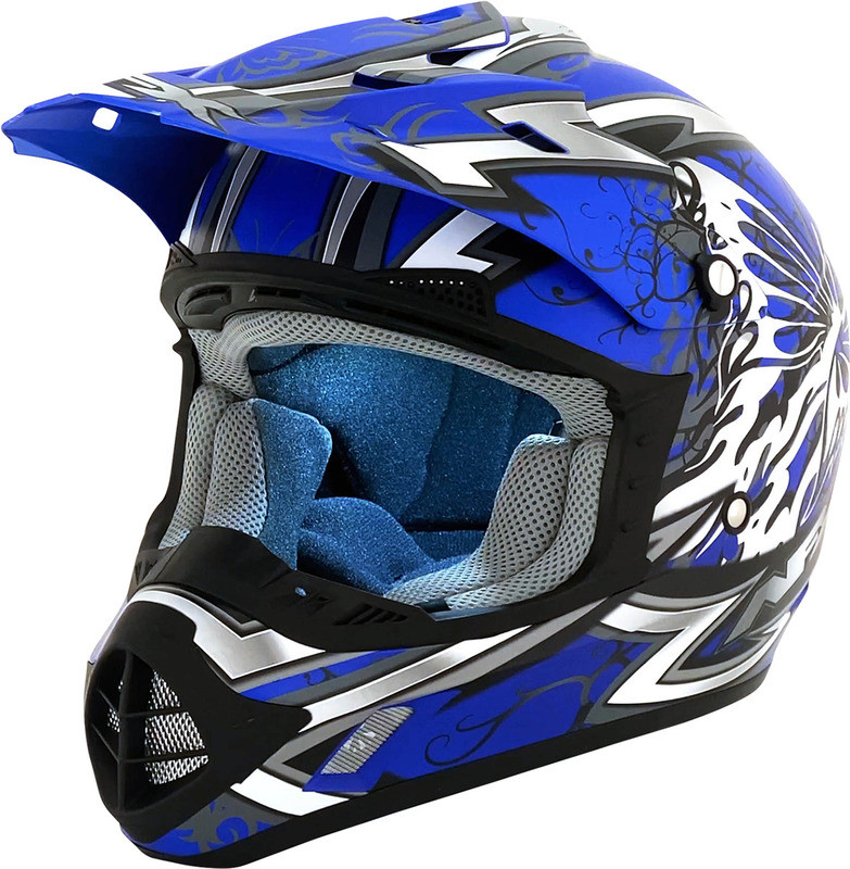 AFX FX-17Y Butterfly Matte Blue Helmet