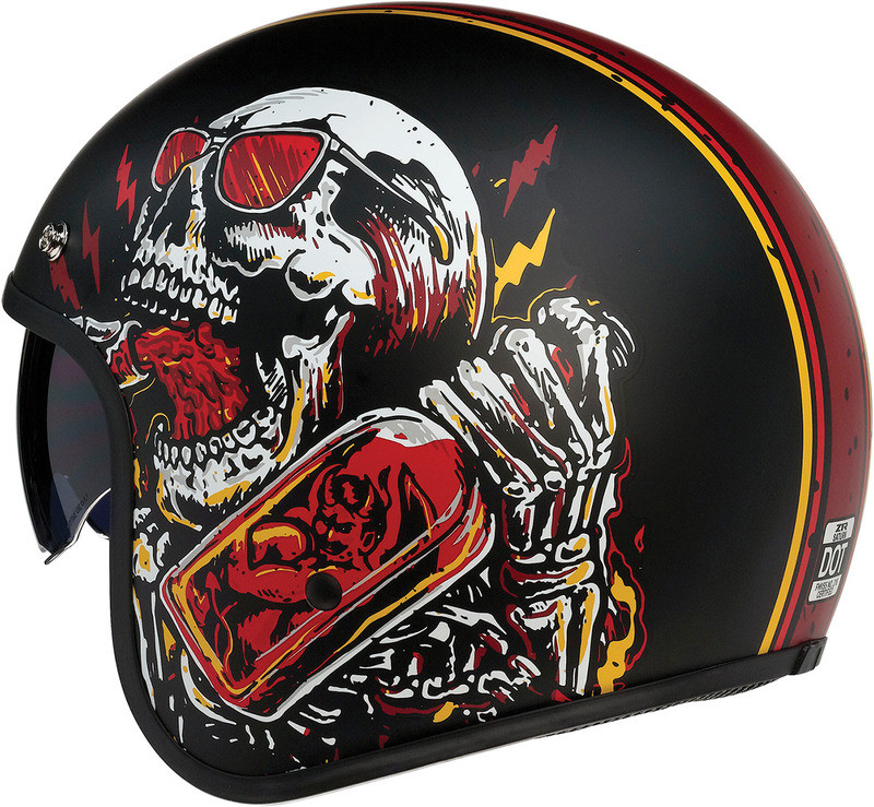 Z1R Saturn Helmet Devil Made Me Black Red