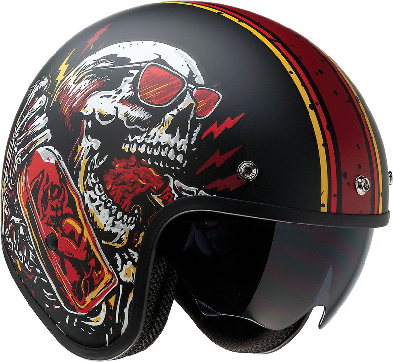 Z1R Saturn Helmet Devil Made Me Black Red