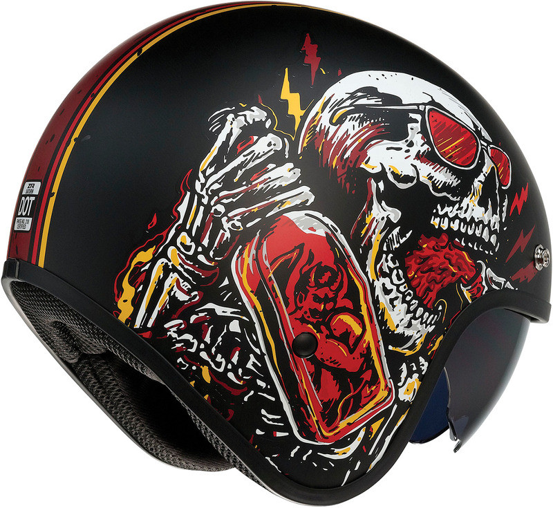 Z1R Saturn Helmet Devil Made Me Black Red