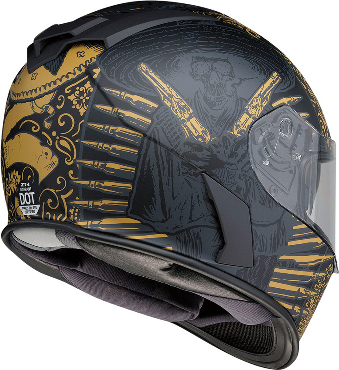 Z1R Warrant Helmet Sombrero Black Gold