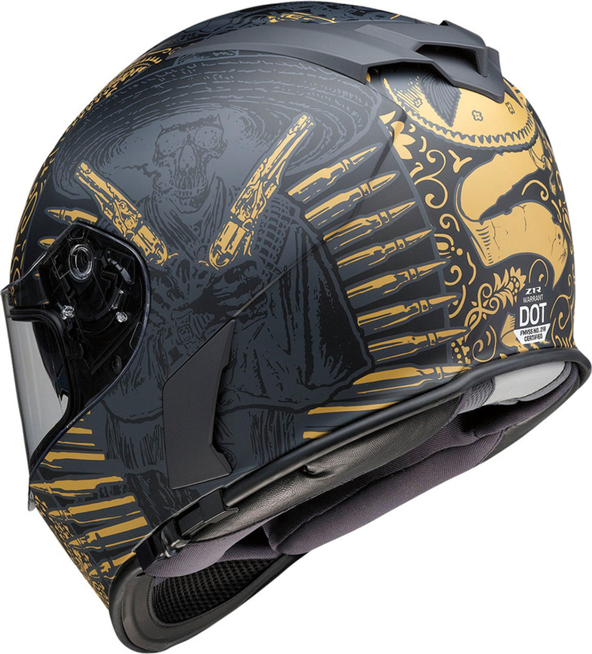 Z1R Warrant Helmet Sombrero Black Gold