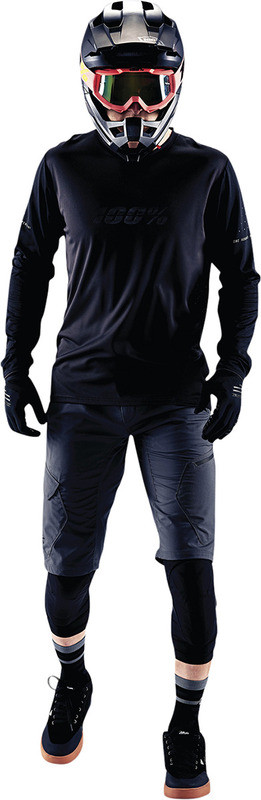 100% Ridecamp Jersey Long-Sleeve Black Charcoal