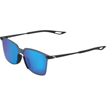100% Legere Sunglasses Square Soft Tact Black size  Blue Mirror
