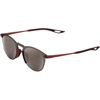 100% Legere Sunglasses Round Soft Tact Crimson size  HiPER Silver Mirror